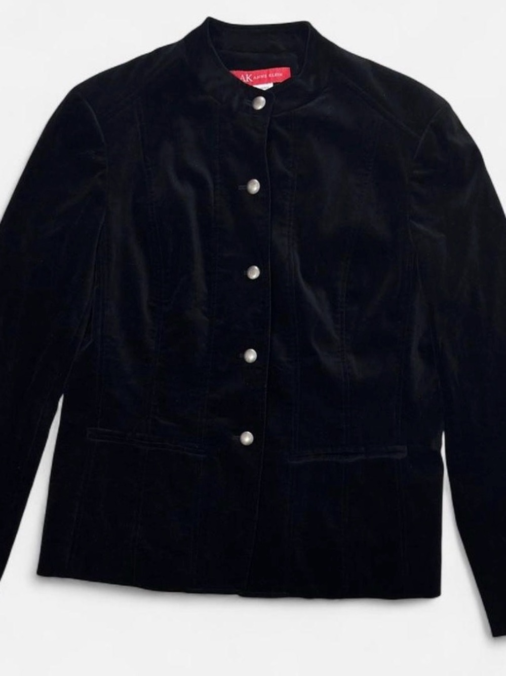 Vintage AK Anne Klein Black Velvet Blazer Jacket